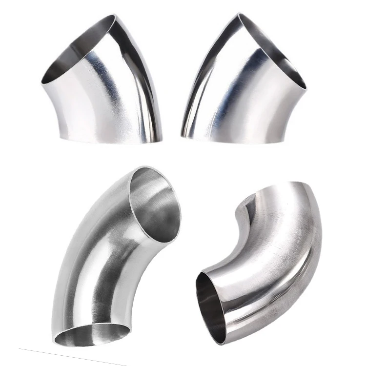 Welded ss 304 316 Stainless Steel Pipe Fitting Easy Installation 90 Degree Curved Round Tube Handrail Connector Elbow