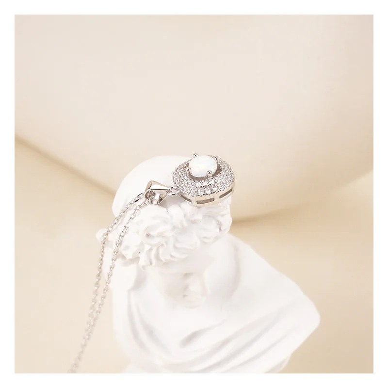 Women Jewelry Fashion Anniversary Engagement 925 Diamond Marriage Women Zircon Silver Necklaces for Women