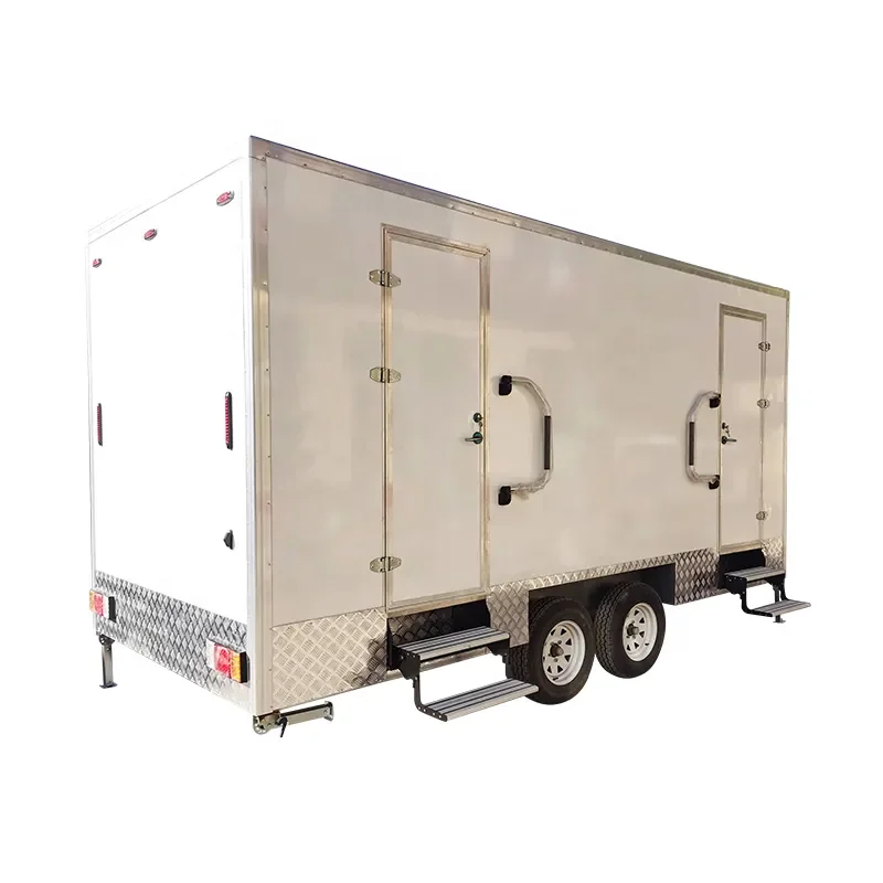 NEWWIN Outdoor Mobile Toilets Trailer and Sinks Bathroom Portable Restroom Toilet Luxury Toilet Trailer