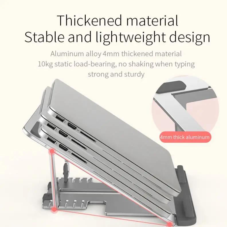 Adjustable Laptop Stand Bench Brackets Aluminium Mobile Stand Mechanical Style Desk Metal Use Aluminum Student Foldable ZD 01