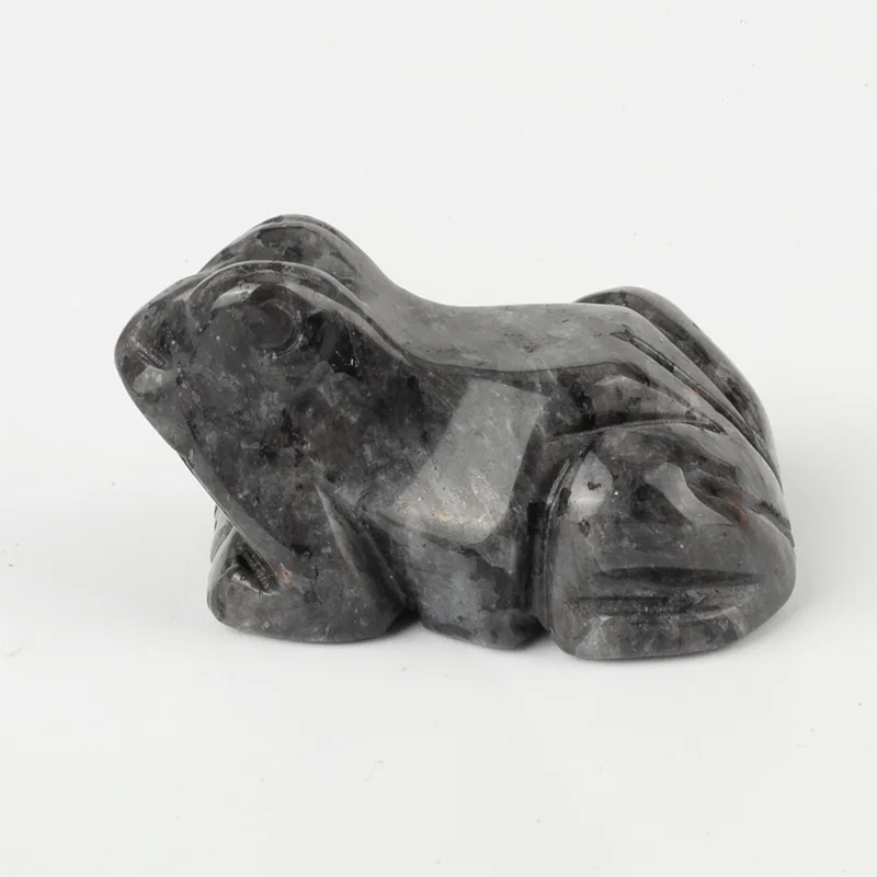 Резная желтая статуя Нефритовая лягушка украшенная целебным хрустальным животным карманом Статуэтка 3 81 см