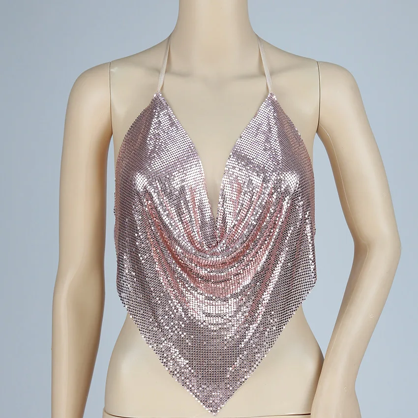 S1031A 2020 wholesale shining club clothes women sexy sequins crop tops