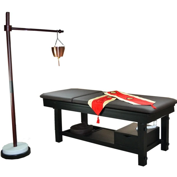 333Y Ayurveda Bed Solid Wood Furniture with Leather for Oil Massage Luxury Ayurveda Massage Bed