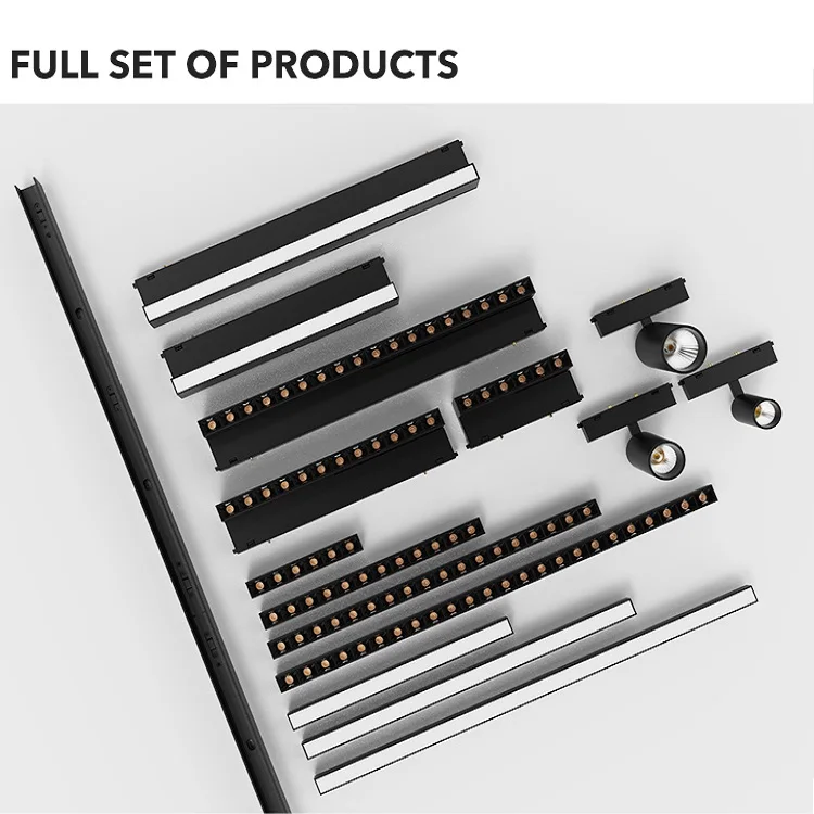 Magnetic LED Track Light Accessories 1M 1.5M 2M Straight Connector 48V Track Light Rail System Magnet Track Lighting