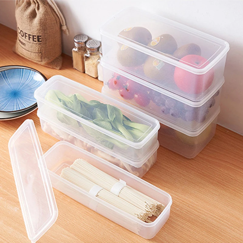 New Product Small Square Kitchen Storage Containers for Noddles and Cereal Plastic Dry Airtight Fruit Canisters