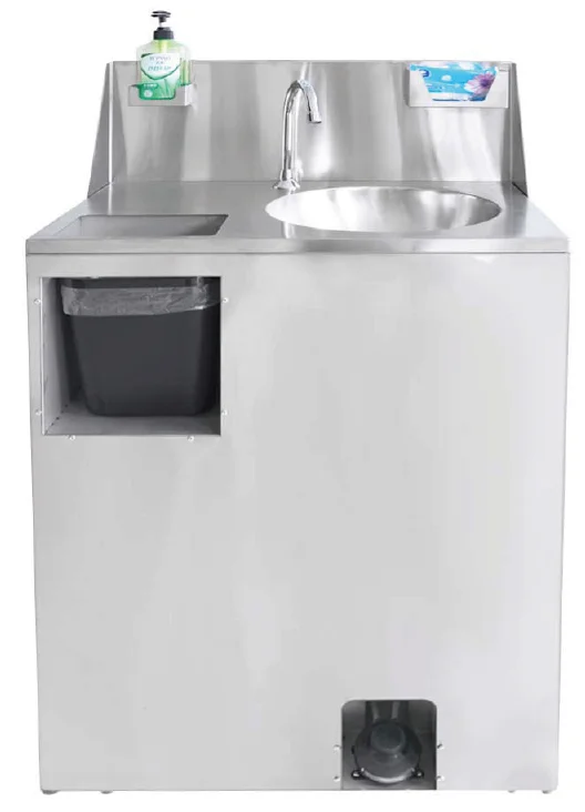 Outdoor Mobile Standing Stainless Steel Wash Hand Station Portable Wash Basin Sink portable sink with cabinet With Tank