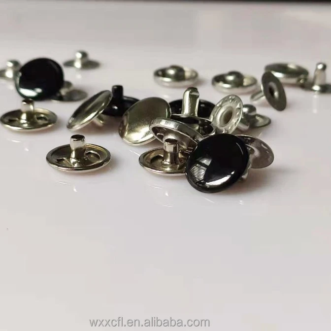 Factory customized color brass  SS iron  snap button for clothing