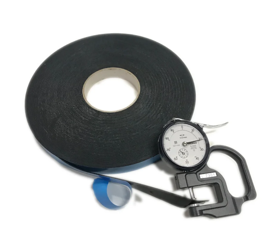 0.8mm 1mm Thick 19mm Width 50m Length 67 kg/m3 100 kg/m3 Density Blue Liner Double Sided Foam Tape For Car Wheel Weight Balance