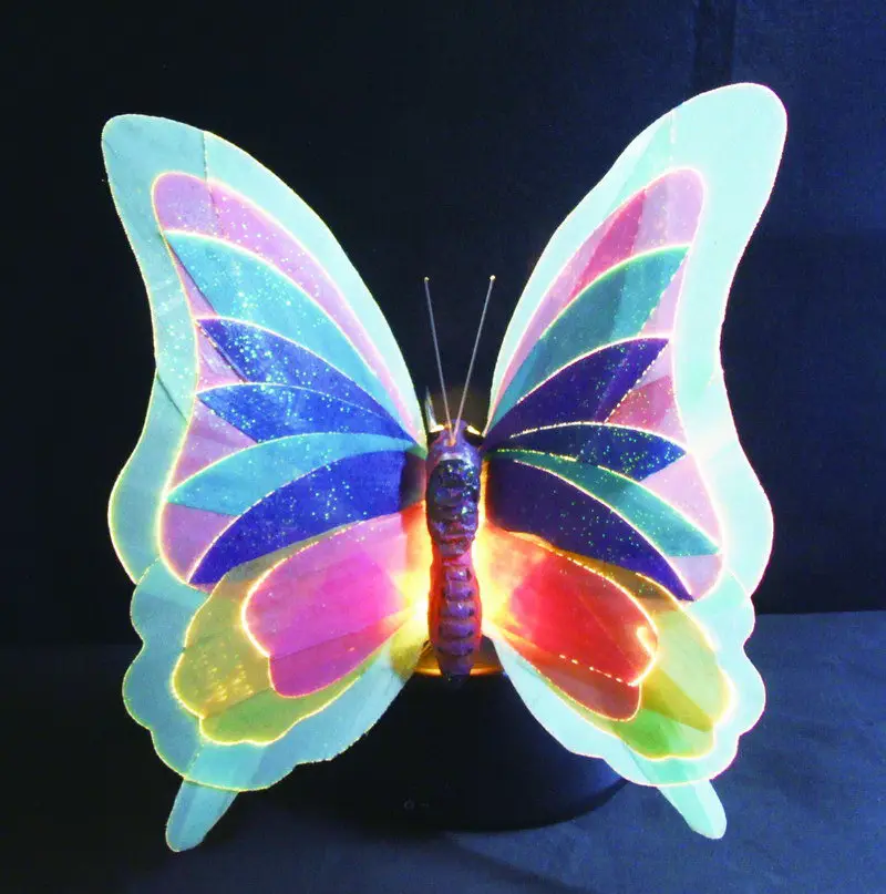 Indoor led butterfly wings led lighting fiber optic butterfly decoration lamp led animal light artificial handmade