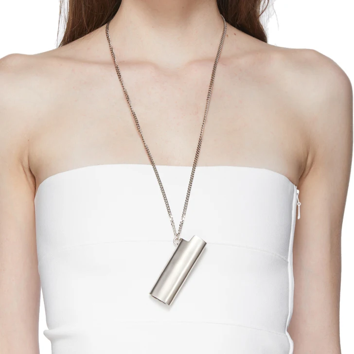 
Popular factory direct sell new gold necklace necklace hip hop lighter case cover holder men necklace with Brand Logo 