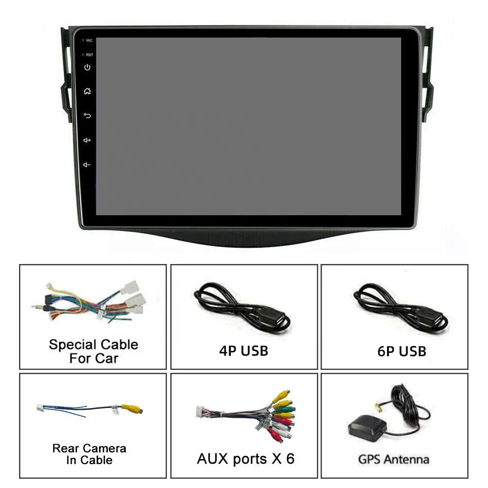 HD multimedia 9 inch android 9.1 1+16GB BT WIFI GPS FM video Car DVD player for Toyota RAV4 2007-11