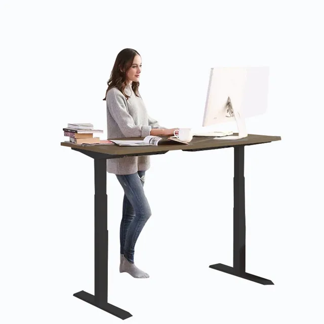 
Dual motors three sections 640-1290mm electric height adjustable sit standing up desk 