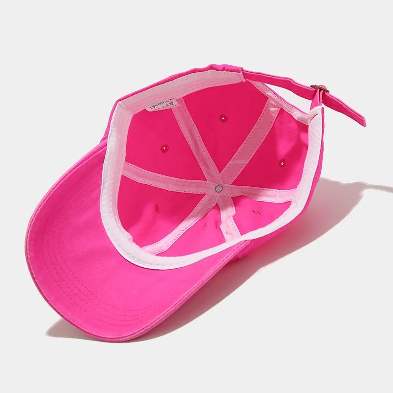 Unisex Fluorescent Neon Color Baseball Cap Fashion Streetwear Hip Hop Snapback Washed Cotton Baseball Hat For Men and Women