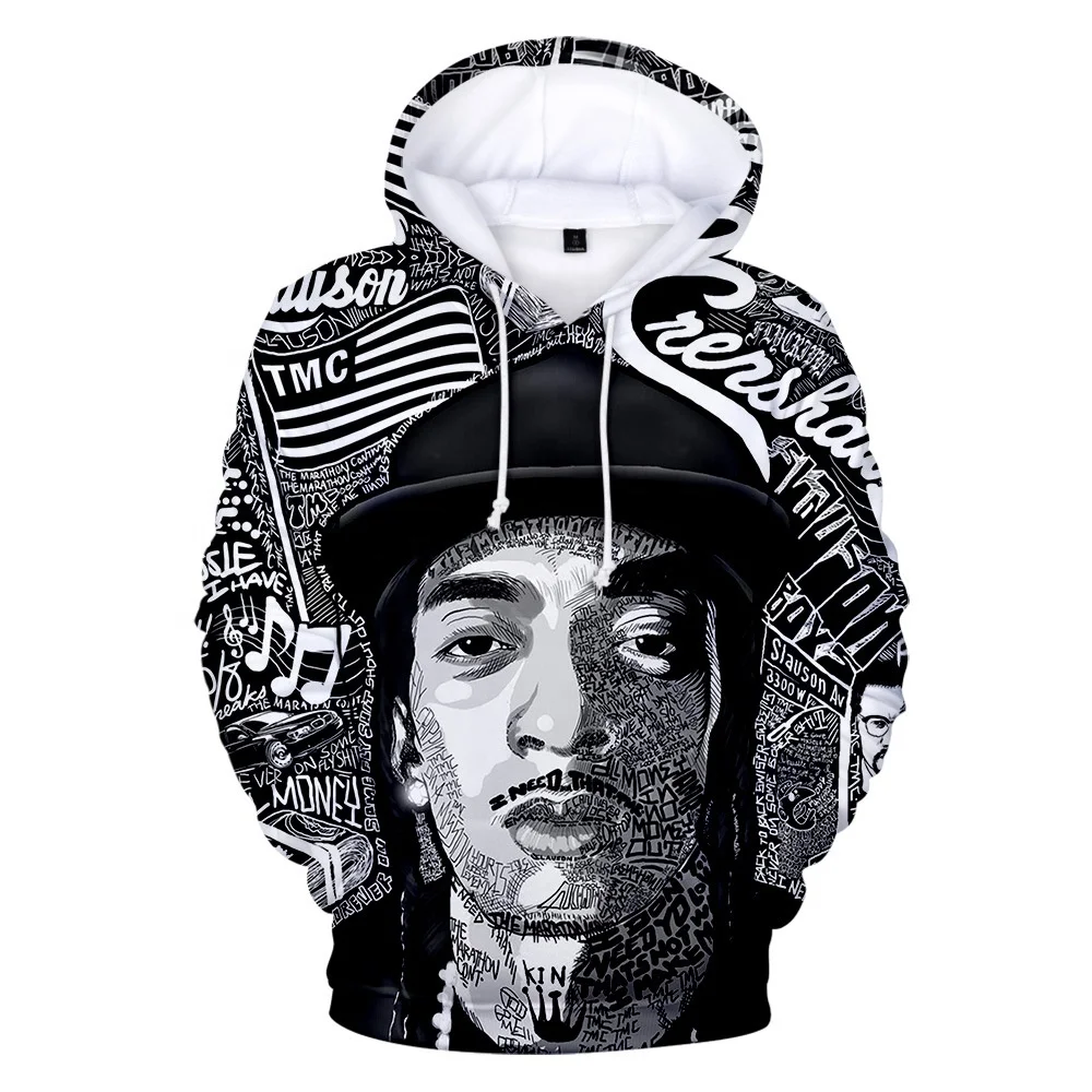 Новинка 2021 года лидер продаж толстовка с капюшоном 3d принтом Rapper Nipsey Hussle оптовая