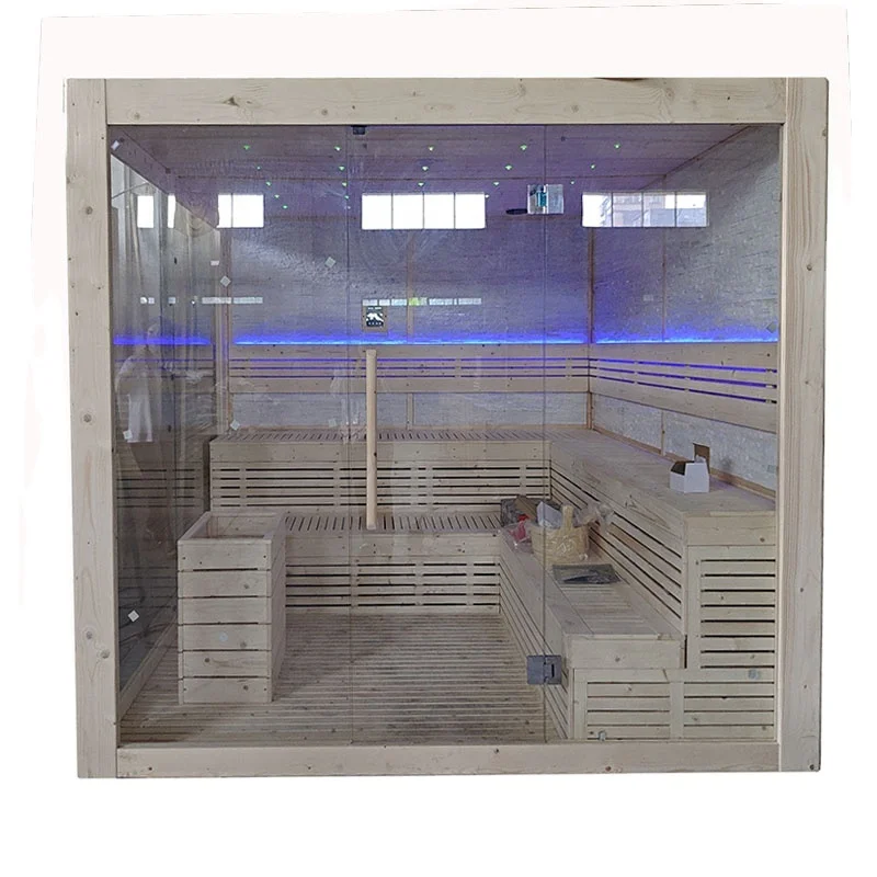 Finland pine wood Havia Electric heater 2 layers bench Indoor 8-10 people sauna room