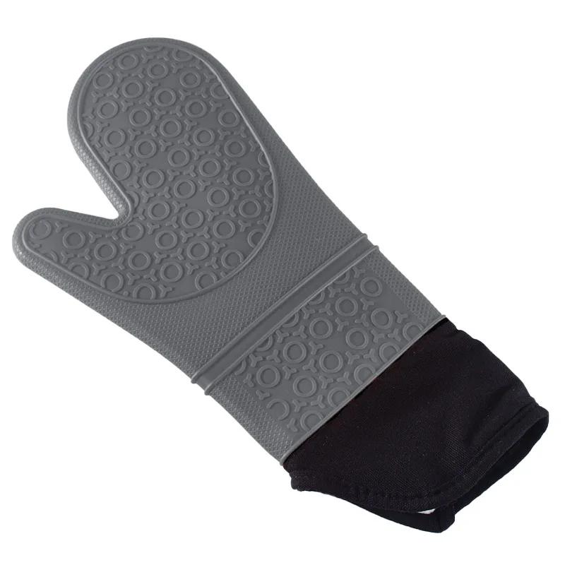 Colorful Heat Resistant BBQ Gloves Waterproof silicone Cooking Mitts for Grilling Baking Smoker Oven Printed Style for Kitchens