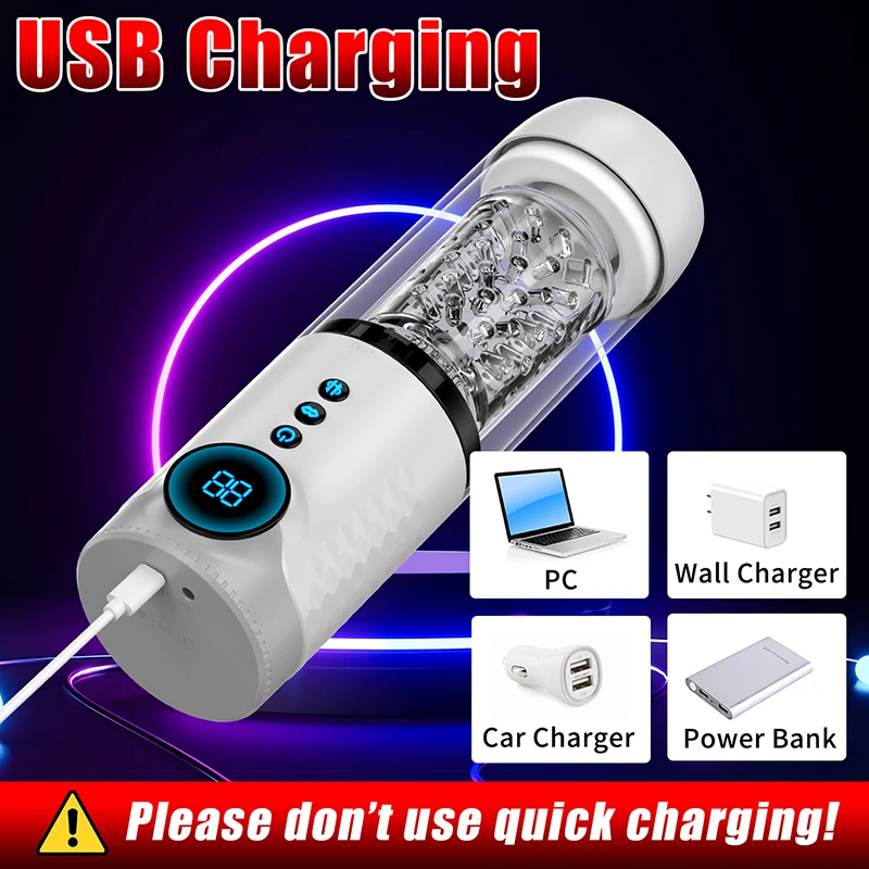 Adults Piston Automatic Rotation Masturbator Telescopic Male Masturbator Vagina Masturbation Equipment Sex Toys for Men