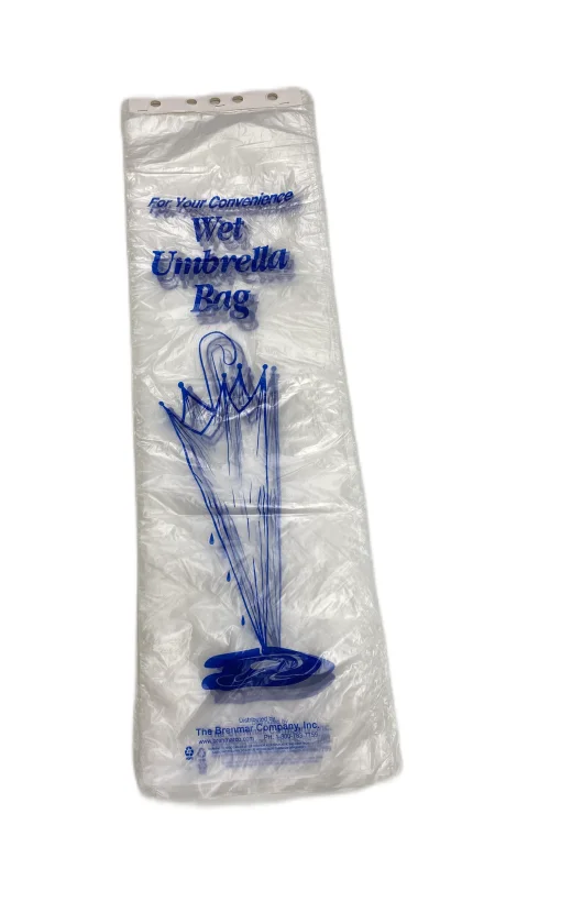 Custom Printed Eco Friendly Disposable Plastic Universal Fit Wet Umbrella Bag Wrapper