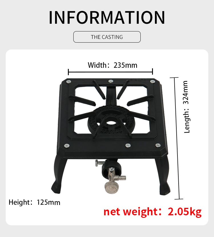 Wholesale portable small cast iron single burner camping butane gas cooker
