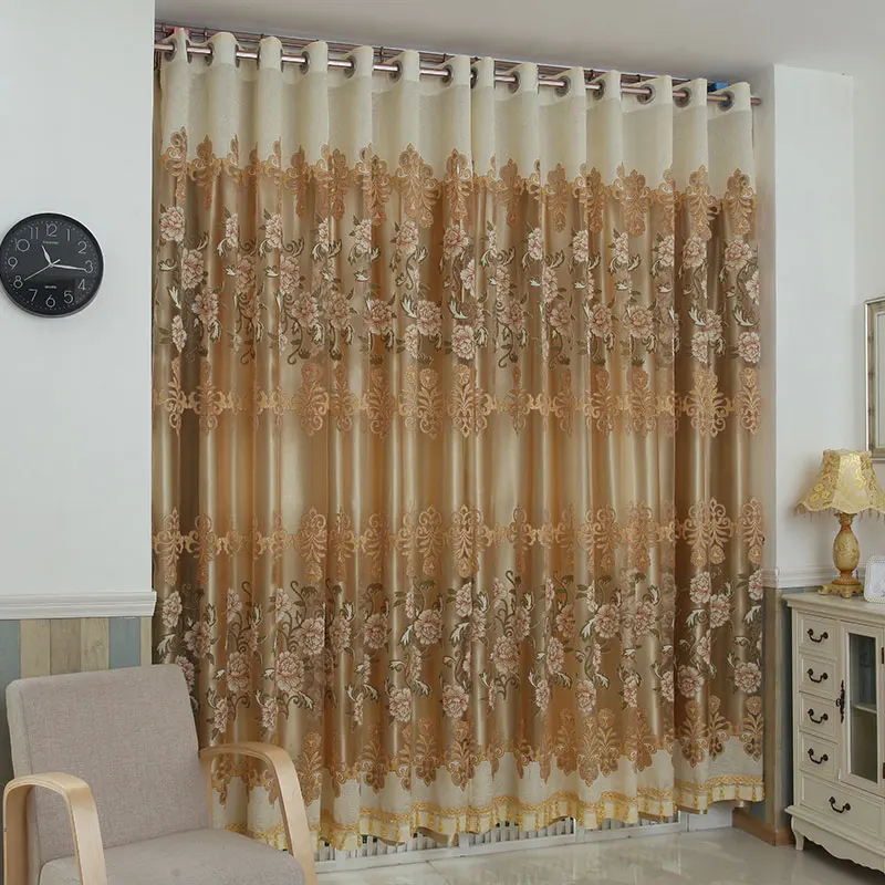 High Quality Elegant Luxury Jacquard Burnout Blackout Curtain for Room And Bedroom