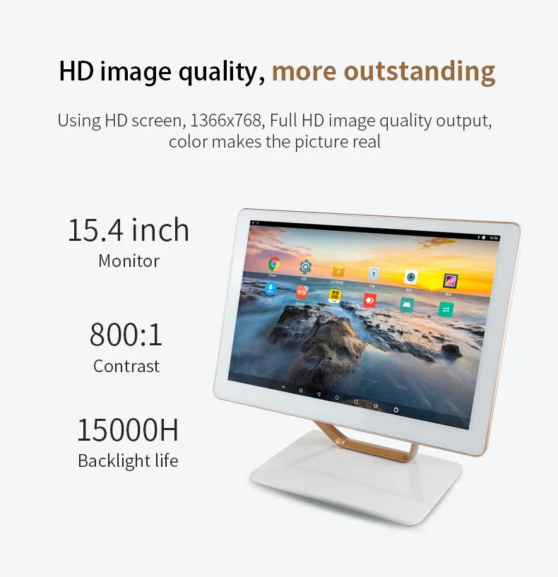 New design Full metal case alloy win10 all in one POS system/POS terminal Capacitive Touch Frameless all in one for