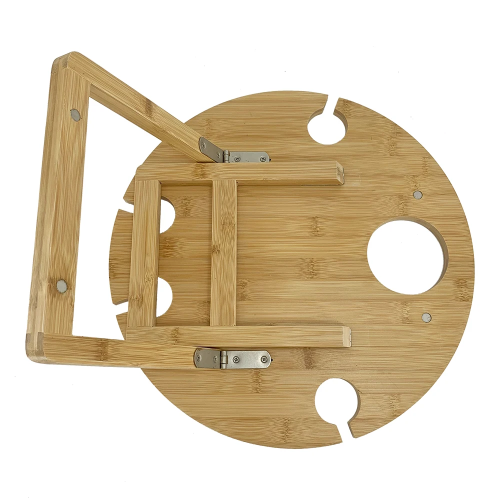 Custom bamboo portable camping table  bamboo folding picnic table bamboo outdoor wine table