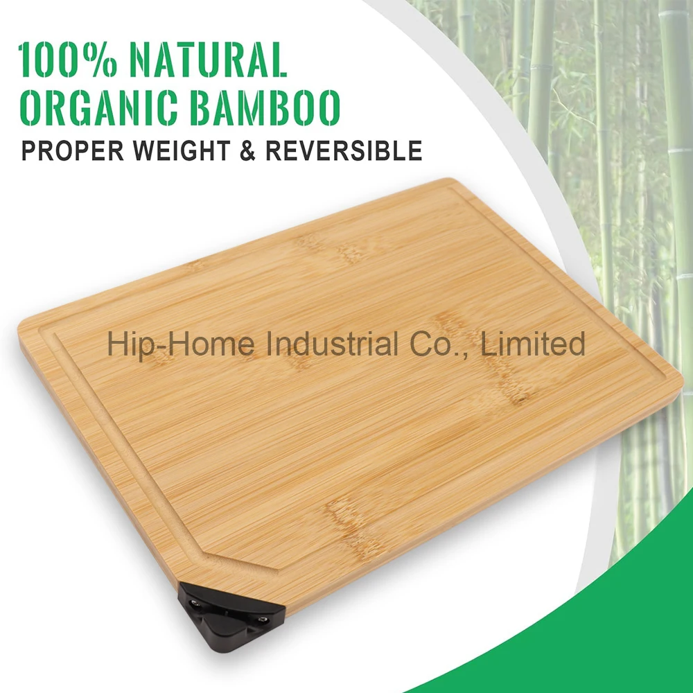 KITCHENCARE Natural Bamboo Chopping Block Kitchen Bamboo Cutting Board with Knife Sharpener
