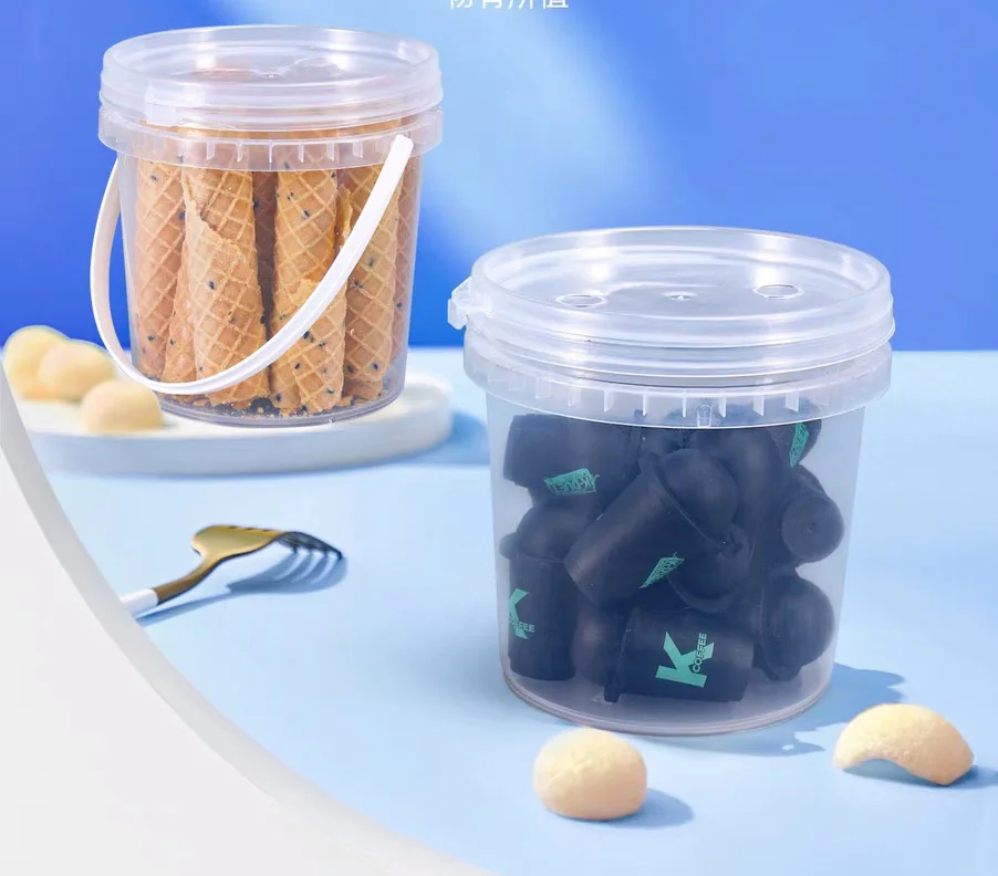 clear round shape PP food grade plastic barrel