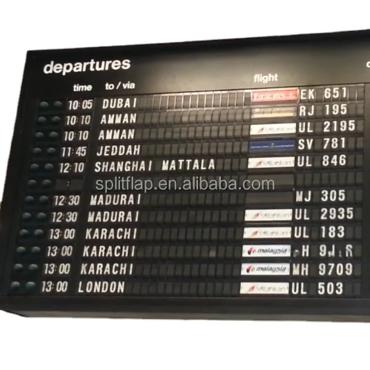 airport terminal information display board split flip flap billboard