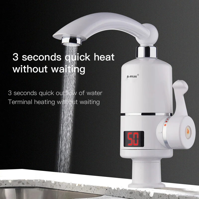 New Style Digital Display Bathroom 3000W Electric Instant Heating Hot Water Faucets Tap Single Handle Water Faucets