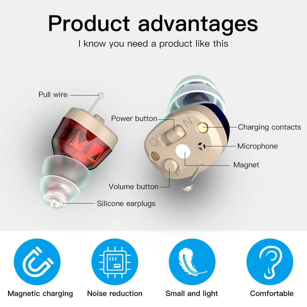 Buy Goodmi Hearing Aid Invisible Rechargeable For Hearing Loss and Deafness Cheap Prices Digital Sound Amplifier Hearing Aids