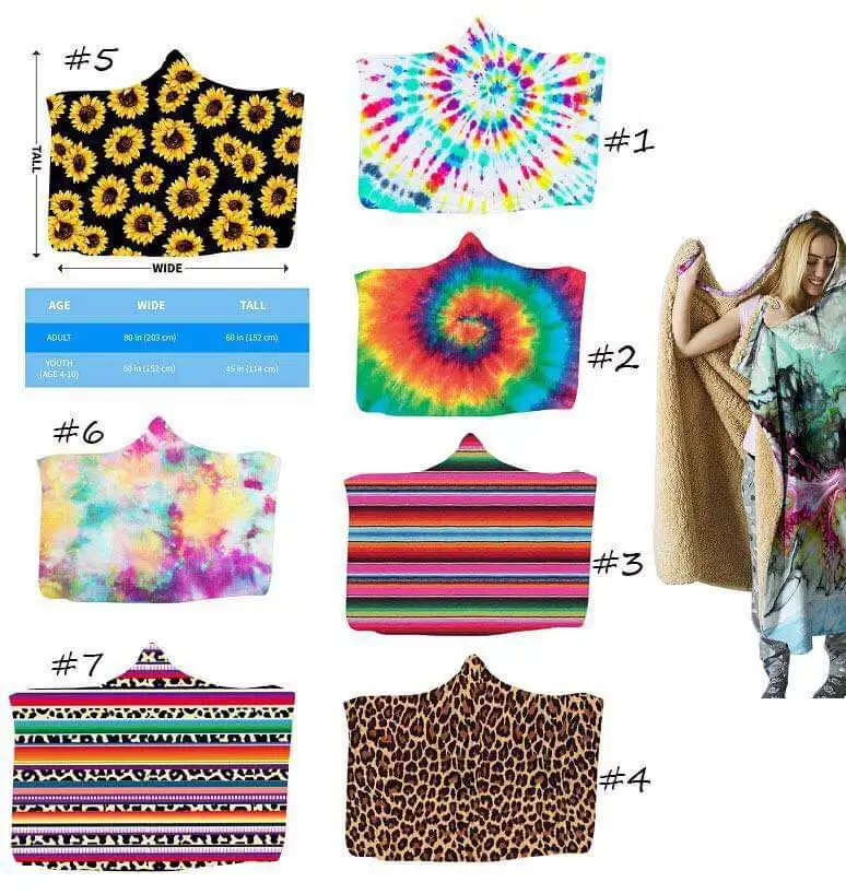 Sherpa Fleece Soft Wearable Blanket Hooded Throw Poncho