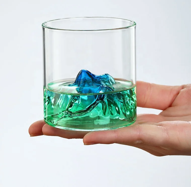 Горячая распродажа боросиликатная 180 мл 300 380 горная стеклянная чайная чашка в японском стиле горный дизайн