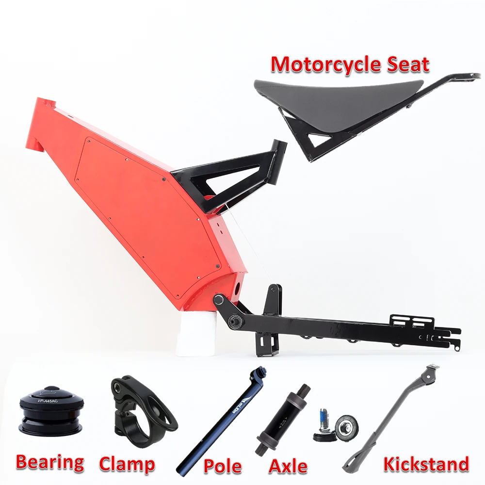 Factory Manufacture bicycle frame price ebike frame KEYU F5 with motorcycle seat fat tire ebike frame with suspension