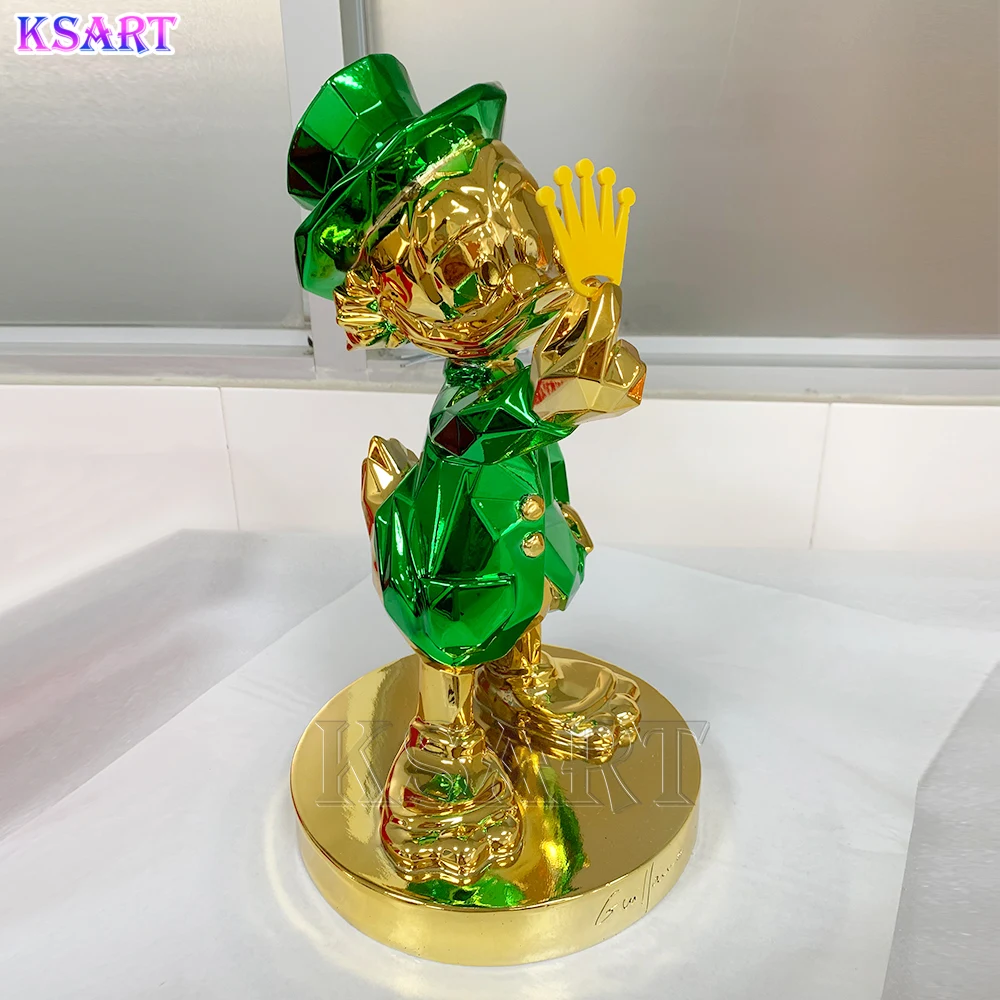 Modern design Pop Art Gloss chrome-plate The Miser statue Custom gold silver green art epoxy resin sculpture