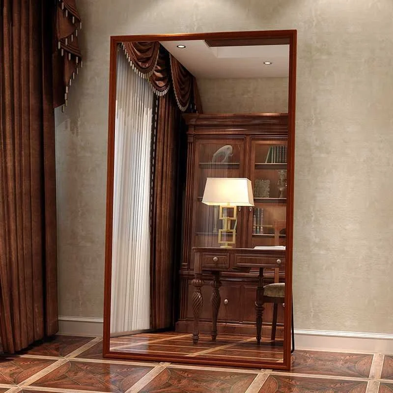 French Retro Full-Body Dressing Mirror Floor-Standing Glass Mirror for Bedroom & Living Room Use Wall Fitting