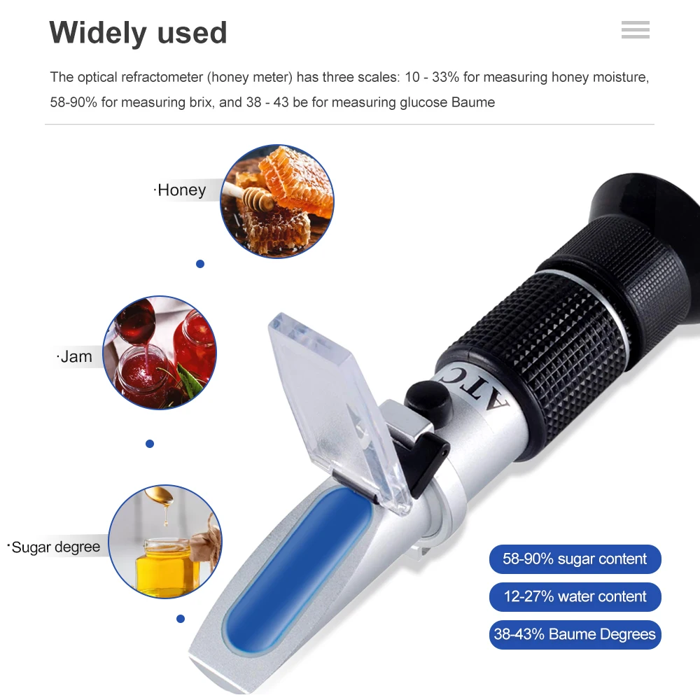 Handheld Refractometer honey Brix 58-92%(sugar content)Beekeeping Refraction honey concentration meter