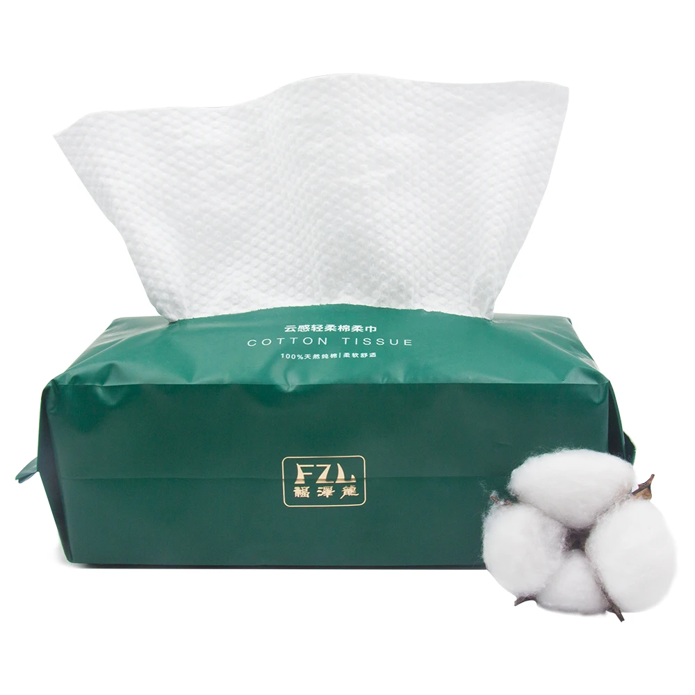 Skincare 100% Disposable Natural facial Cotton Tissue paper for family using