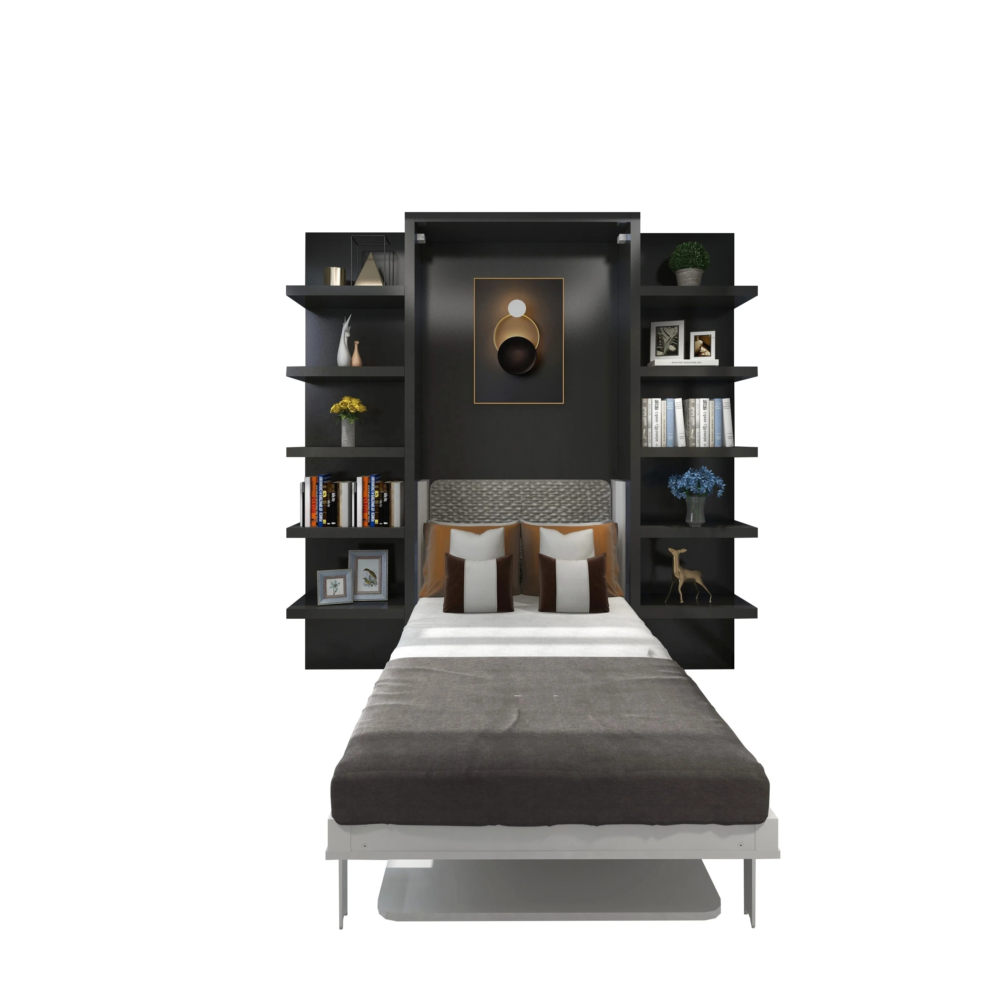 Custom Design Murphy Wall Bed Wall Mounted Folding Bed Systems For Hall