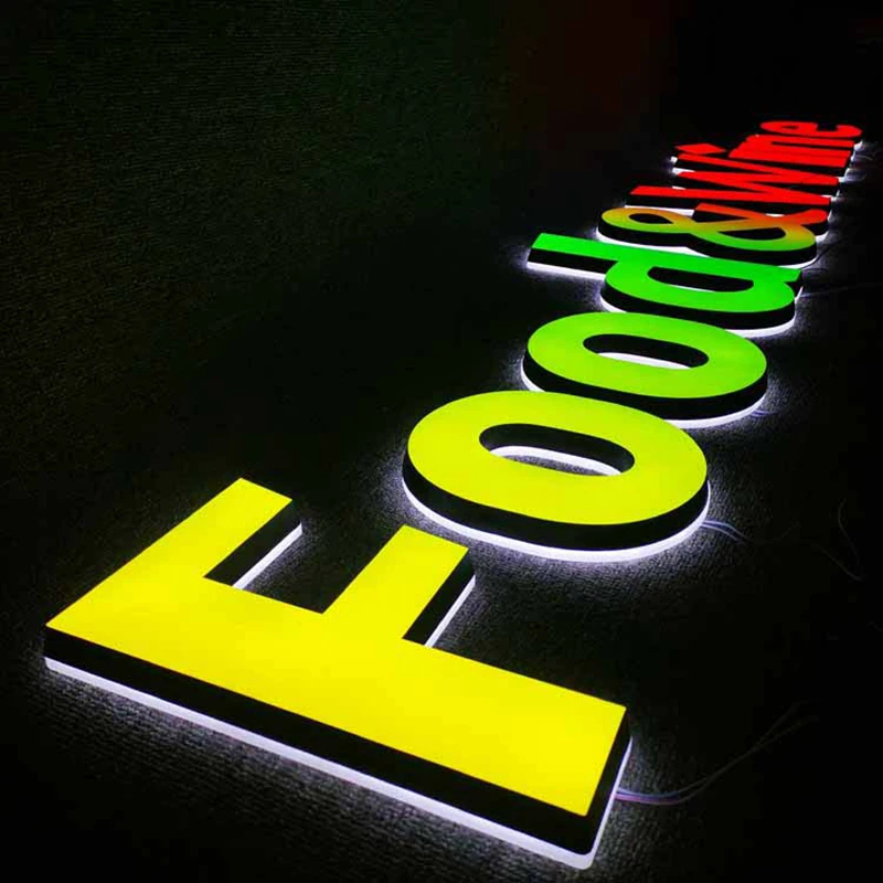 OEM 3D Led lettering Sign Backlit Channel Light Logo Business Billboard Acrylic Signage Yard Metal Illuminated Electronic Signs