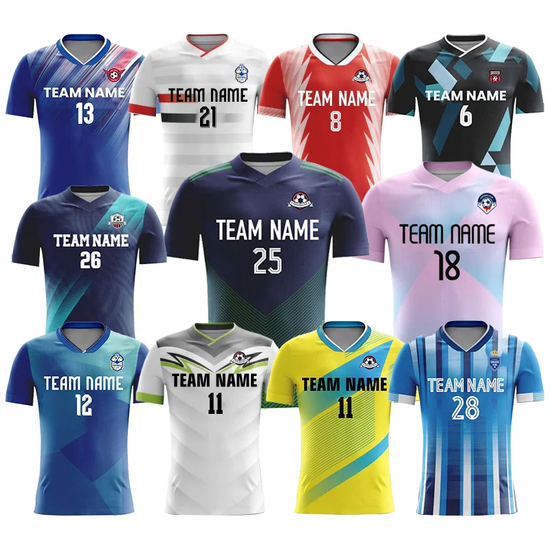 Wholesale 2023 Thailand Quality Football Shirt Sublimation Pink Black Men Soccer Uniform Football Jersey Soccer Wear