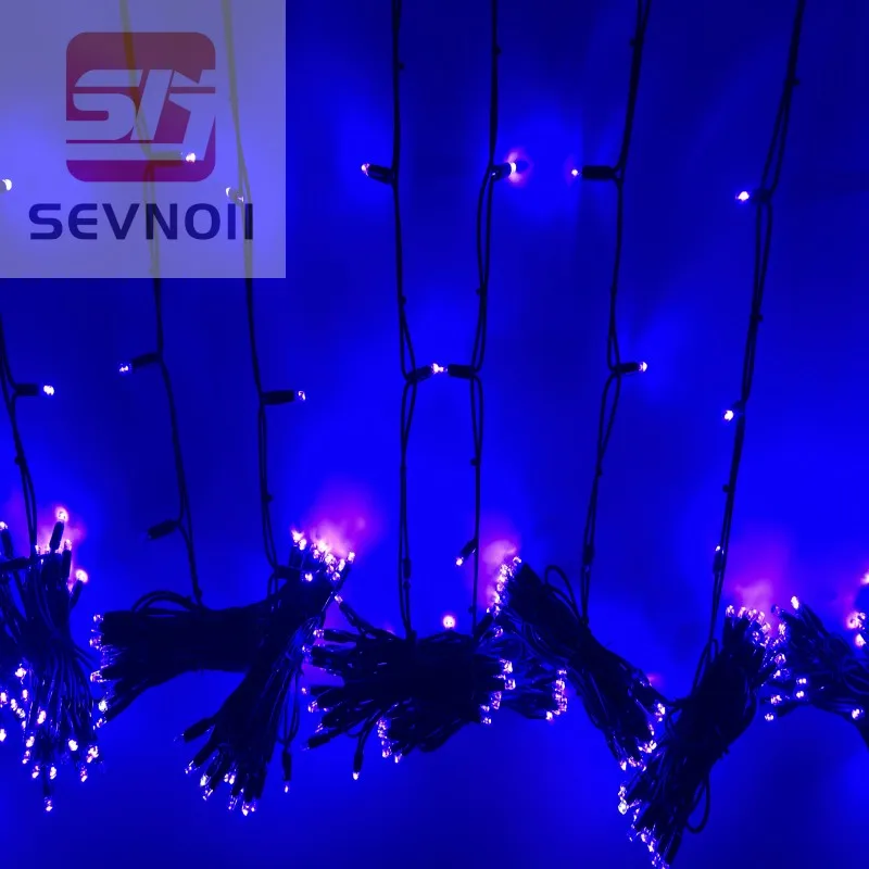 Holiday project light OEM customize outdoor waterproof CE RoHS Approve IP65 rubber cable led string light curtain lights
