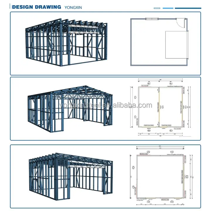 China Cheap Prefabricated Steel Carport Easy Assembly Rainproof Steel Structure Car Garage