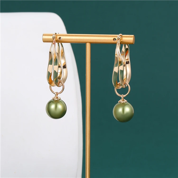 Fashion Hawaiian jewelry wholesale pearl thick hoop earrings necklace set