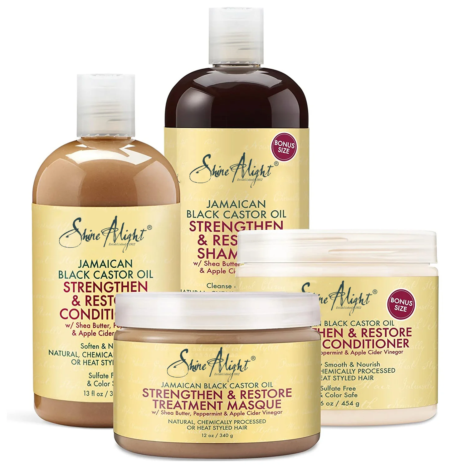 Shine A Light 100% Organic Black Castor Oil Hair Masque and Leave in Conditioner for Strengthen and Restore