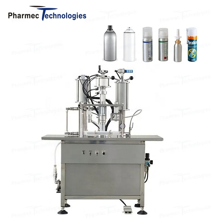 Semi Automatic Aerosol Gas Filling Capping Machine