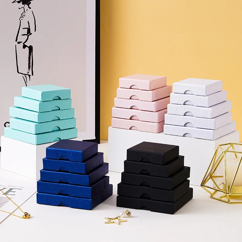 Wholesale lid and base jewelry box rings earrings necklaces storage boxes jewelry packaging boxes.