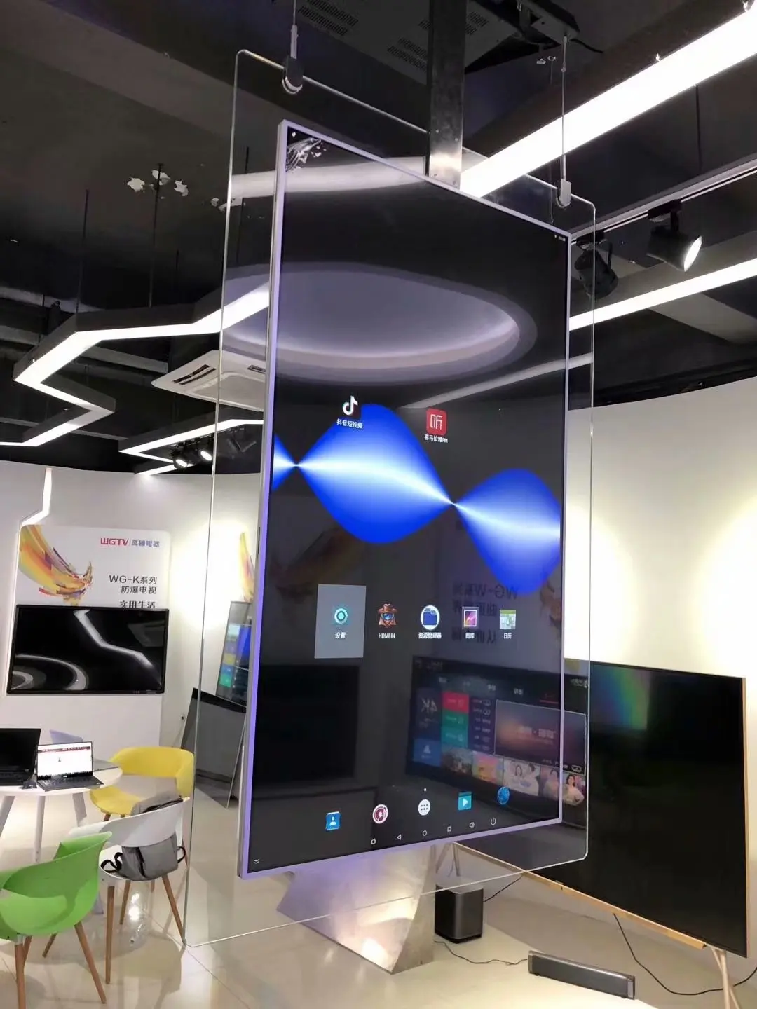 43 55 Inch High Brightness Hanging Shop Advertising Display Window Facing Digital Signage 3500 Nits Monitor Lcd Display Screen
