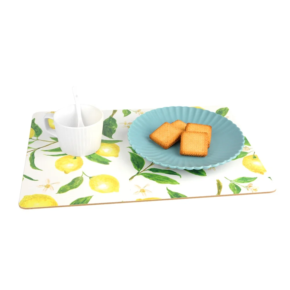 Cork Placemats Heat Resistant Water Resistant Non-Slip Dining Table Placemats Set of 4 Custom Cork Backed Placemats Printing