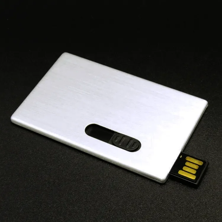 Cool USB 2.0 Flash Drive in Business Card Size Metal Key Memory Stick Credit/Bank Card Shape 8GB 16GB 64GB Capacities Available